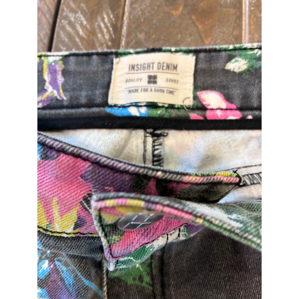 Insight Denim Python Mid Rise Super Slim Floral P… - image 3